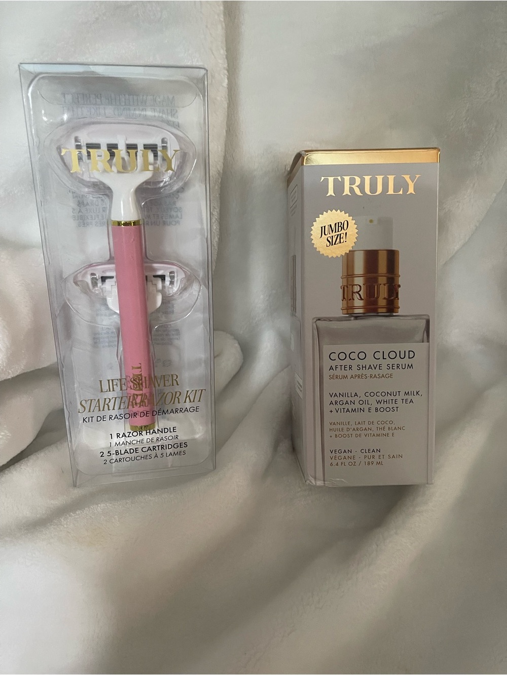 TRULY Pink Razor Starter Kit with Coco Cloud After Shave Serum